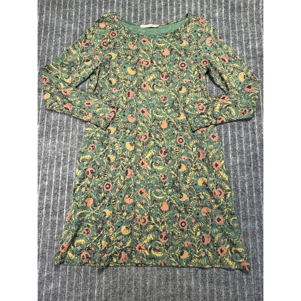 Peruvian Connection Orla Dress Floral Pima Cotton Sz M Floral Casual Earthy Boho